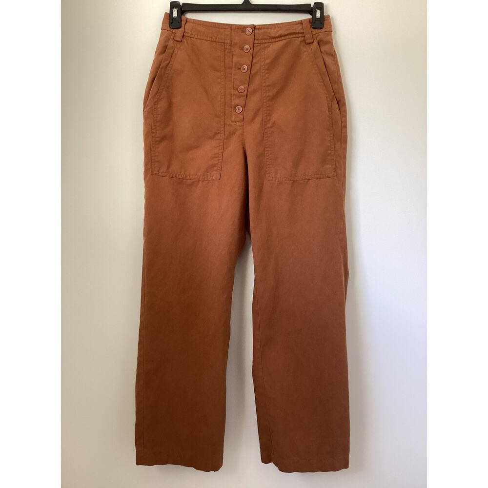 Treasure‎ & Bond twill utility wide-leg high-rise button-fly closure sz 12